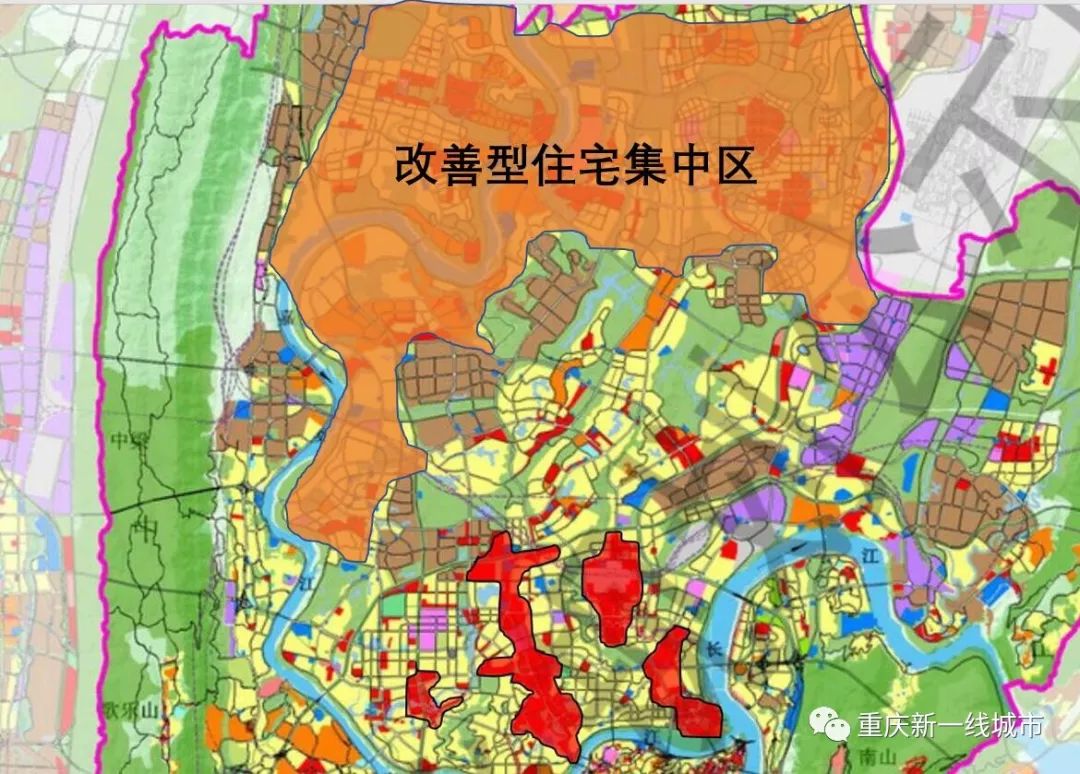 而图上橙色区域:两路,中央公园,悦来,礼嘉和蔡家可以看到:未来三年内