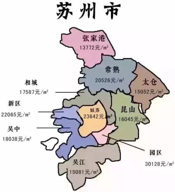 苏州7月各区房价地图