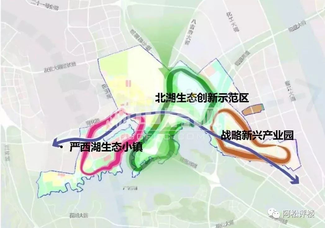 规划的北湖生态新城将主打生态牌,打造白玉居住组团,严西湖特色小镇