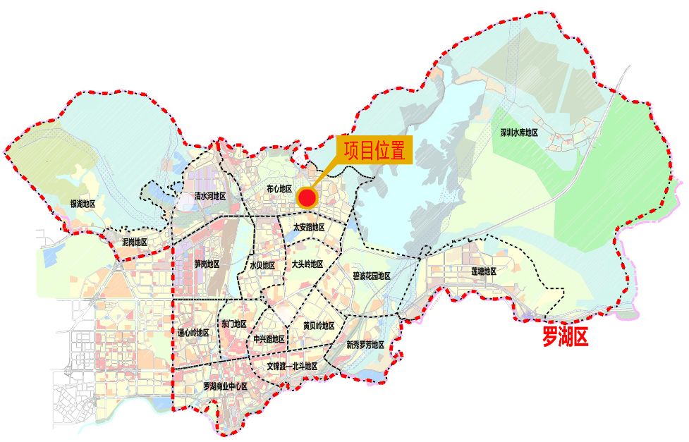 项目位于 罗湖区东晓街道,南邻布心路,东邻东昌路,太白路经过将项目