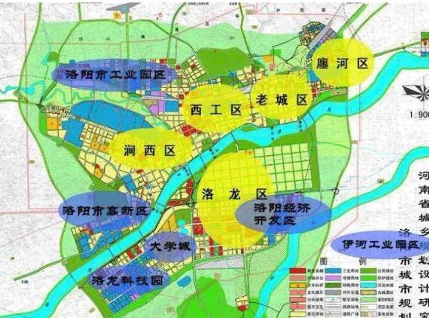 交通压力大的现状,洛阳跨过洛河,以洛河为中轴线,南北均衡发展