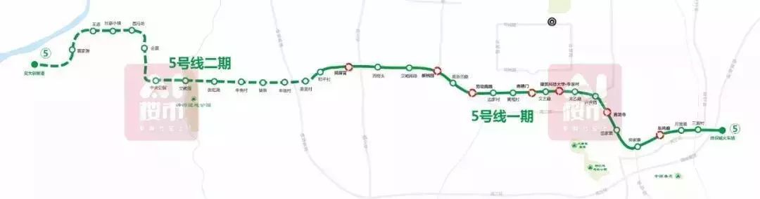 地铁5号线二期西起交大创新港,全长19.87公里,其中高架线长约12.