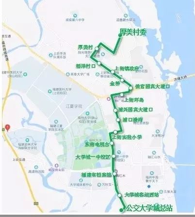 地铁接驳4号专线起讫站点为:厚美村—公交大学城总站,与地铁2号线的