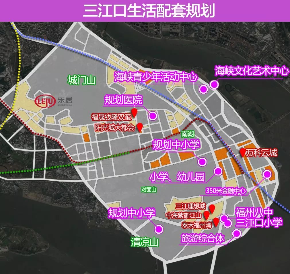 从具体配套上来看,三江口规划了一批足以对标国际滨海大都会级的城市