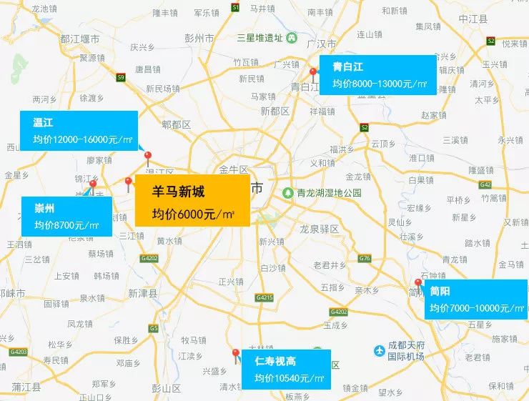 一河之隔的温江,现在房价已经是1.2-1.