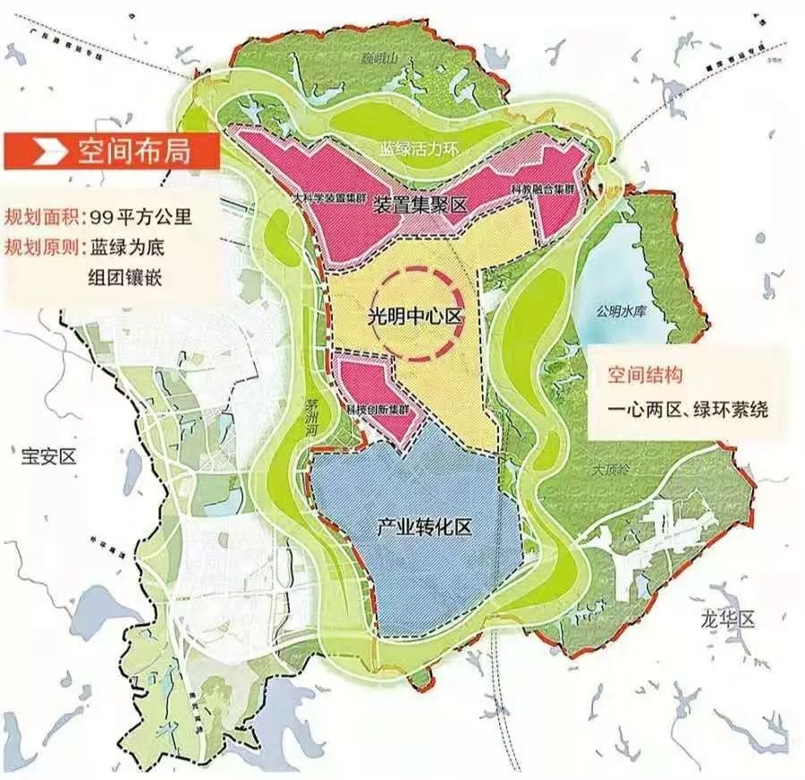 规划总面积达99平方公里的光明科学城,是政府规划打造堪比南山科技园