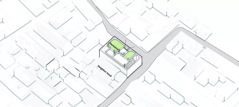种植屋面与屋面视线分析图