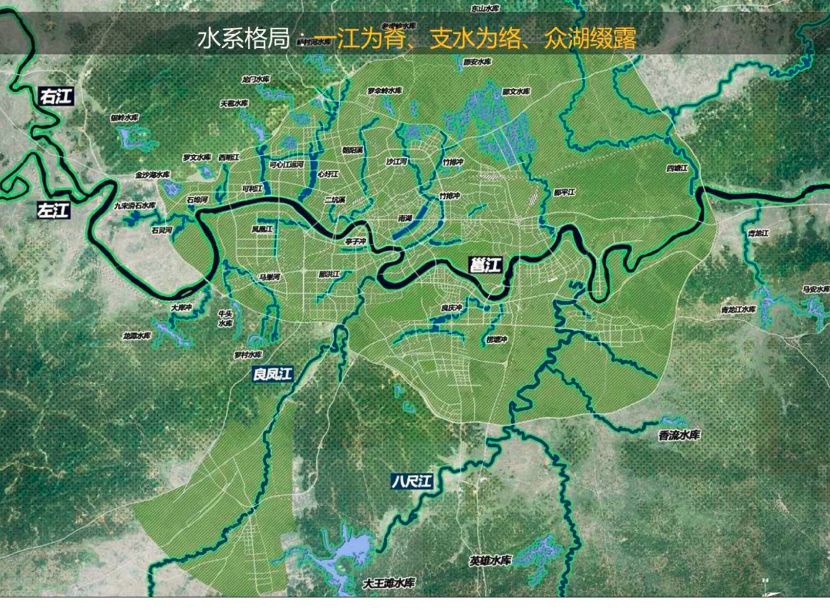 邕江将与支水和湖泊形成脊络缀关系.