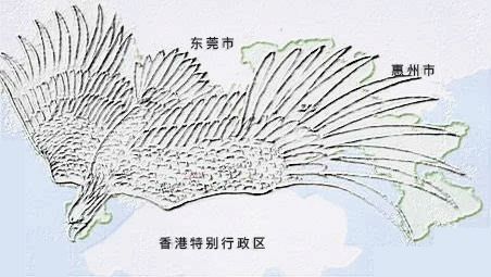 深圳填海△今天的深圳轮廓犹如大鹏鸟,所以又称「鹏城」
