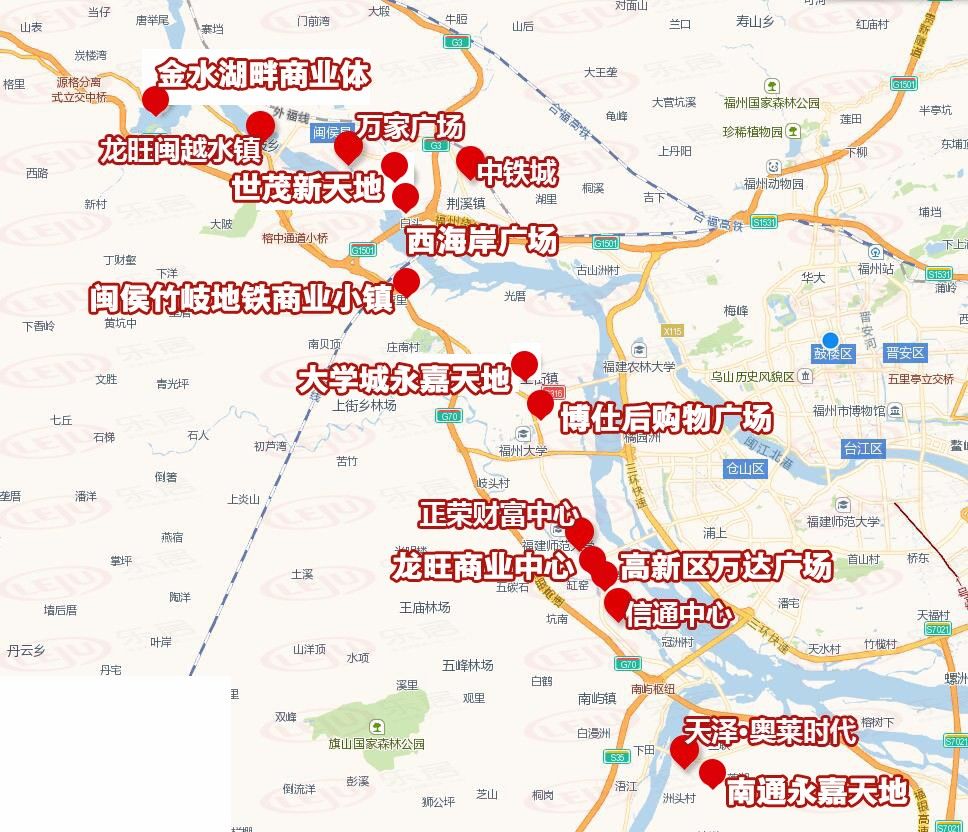闽侯目前规划的综合体总体量已超过市区.